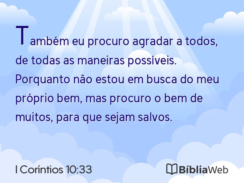 I Coríntios 10:33 em imagem para compartilhar