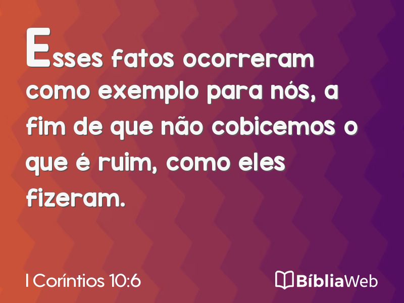 I Coríntios 10:6 em imagem para compartilhar