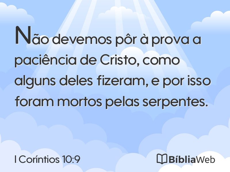 I Coríntios 10:9 em imagem para compartilhar