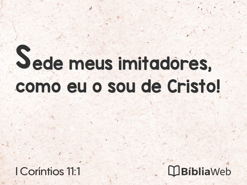 I Coríntios 11:1 em imagem para compartilhar