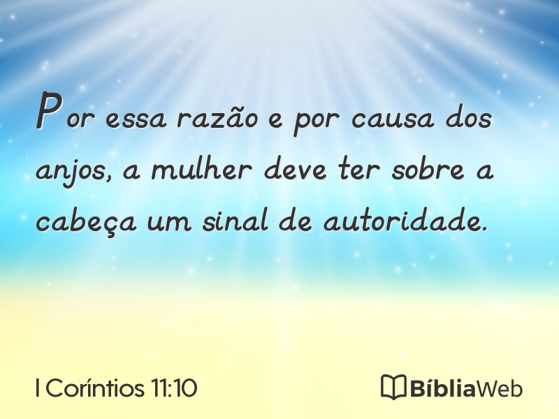 I Coríntios 11:10 em imagem para compartilhar