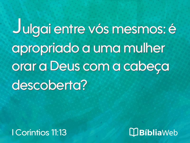 I Coríntios 11:13 em imagem para compartilhar