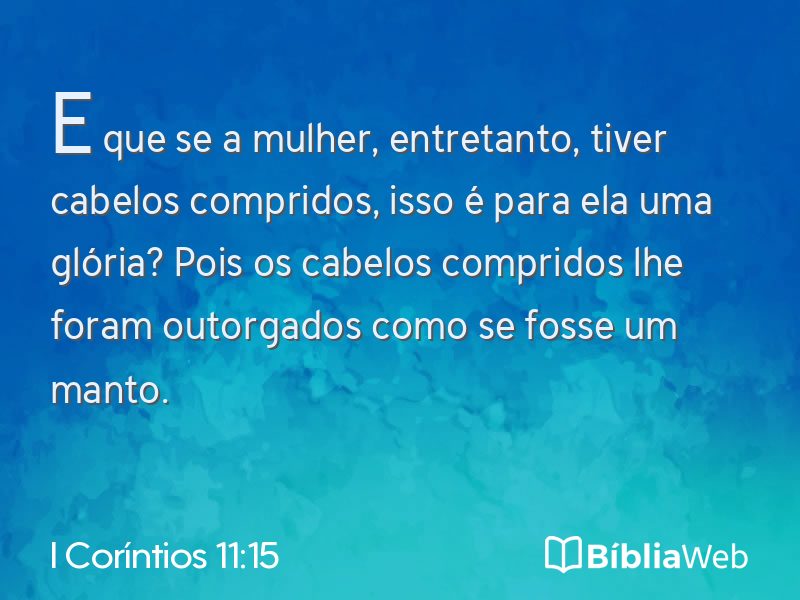 I Coríntios 11:15 em imagem para compartilhar