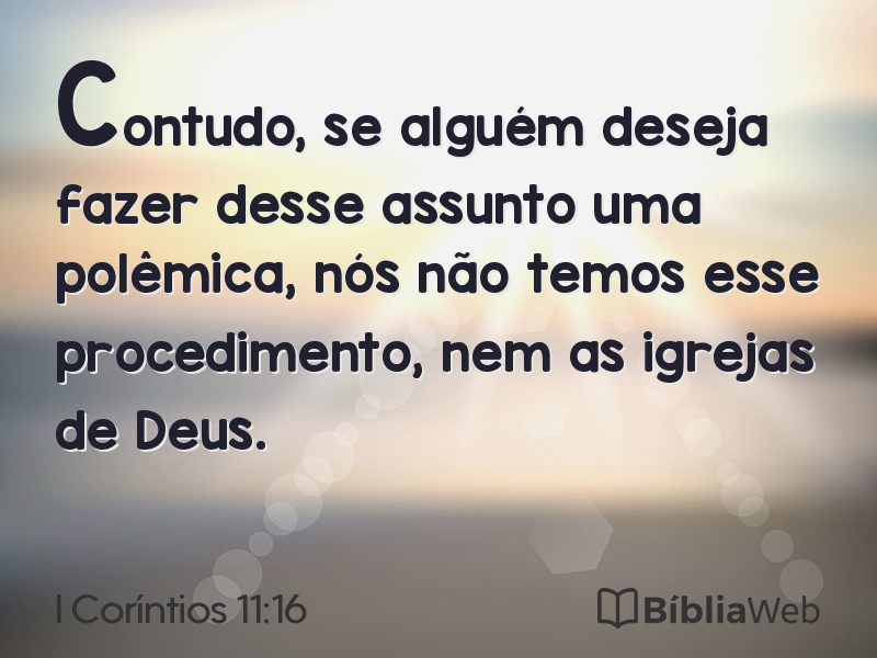 I Coríntios 11:16 em imagem para compartilhar