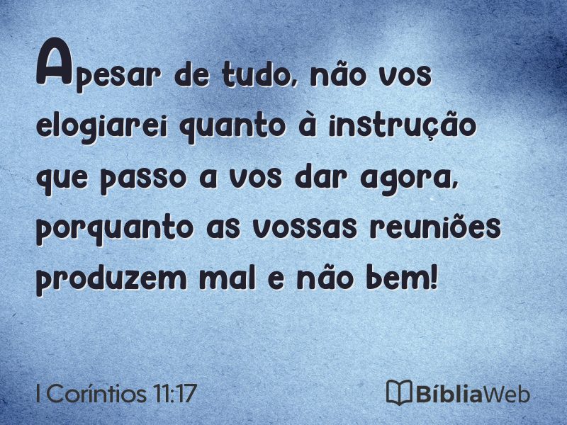 I Coríntios 11:17 em imagem para compartilhar