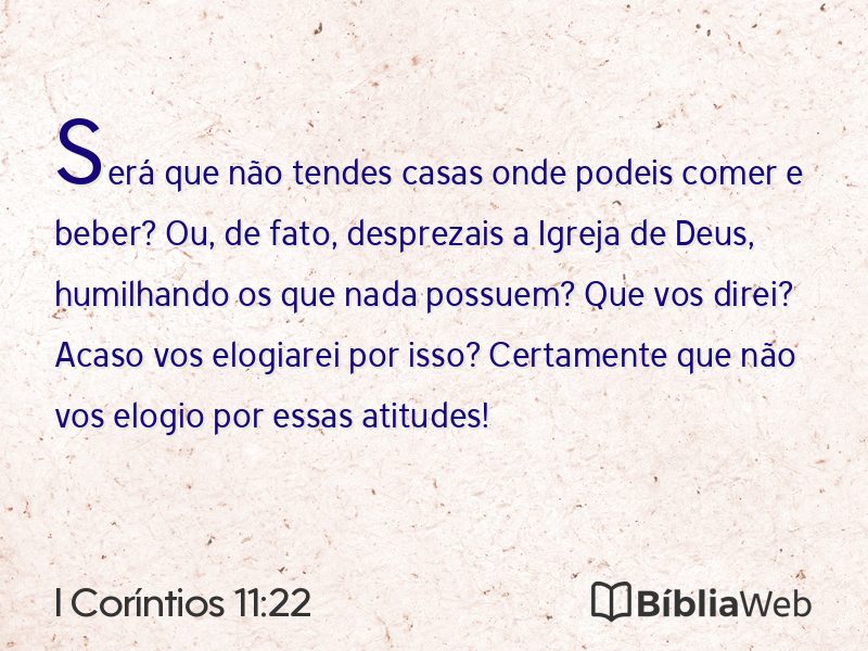 I Coríntios 11:22 em imagem para compartilhar