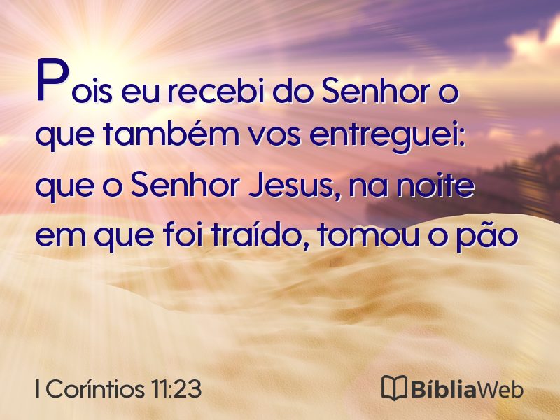 I Coríntios 11:23 em imagem para compartilhar