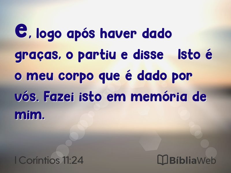 I Coríntios 11:24 em imagem para compartilhar