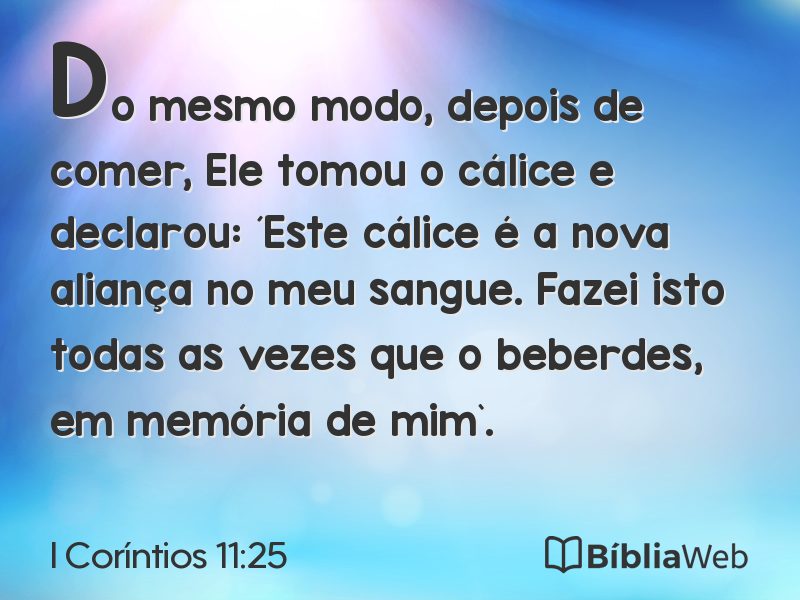 I Coríntios 11:25 em imagem para compartilhar