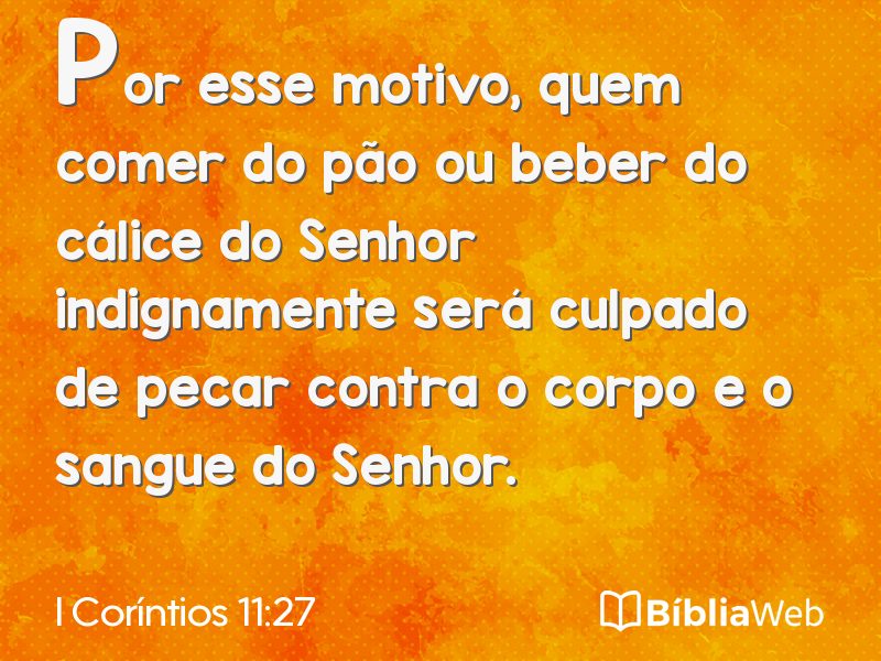 I Coríntios 11:27 em imagem para compartilhar
