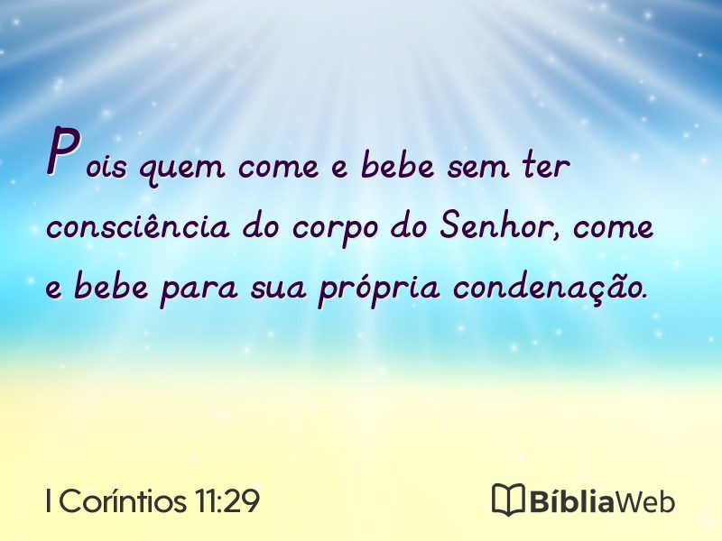 I Coríntios 11:29 em imagem para compartilhar