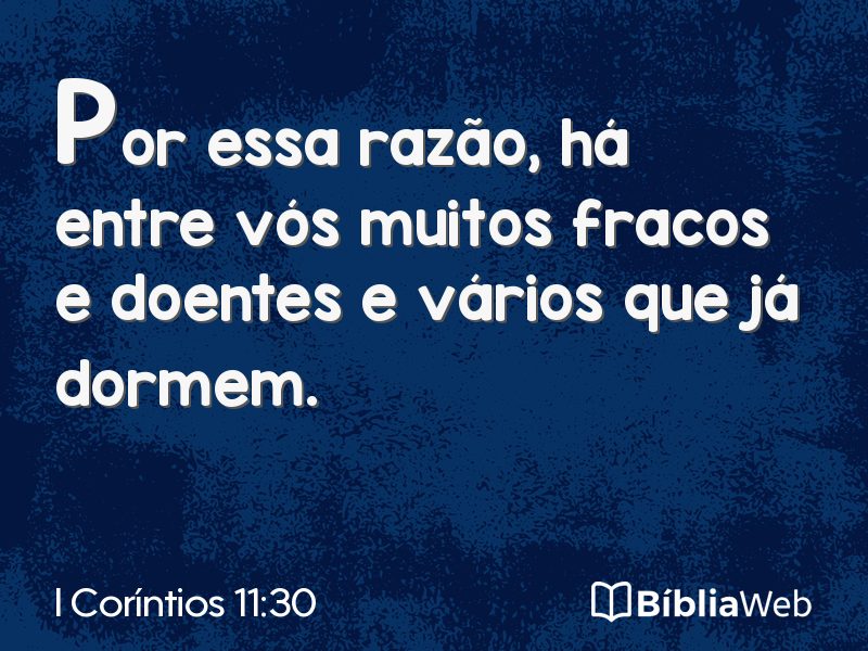 I Coríntios 11:30 em imagem para compartilhar