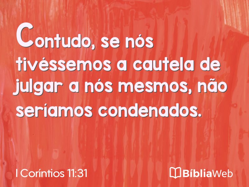 I Coríntios 11:31 em imagem para compartilhar