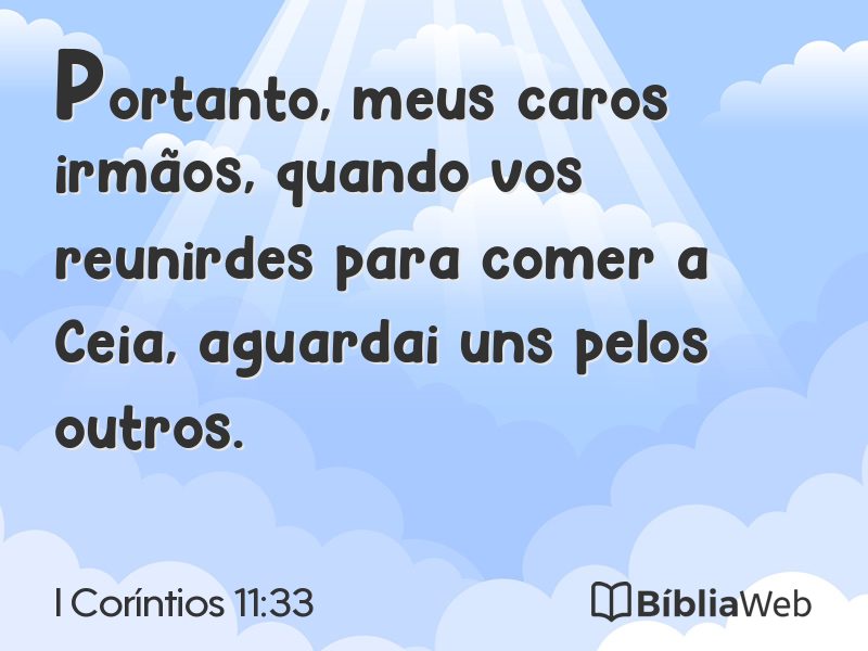 I Coríntios 11:33 em imagem para compartilhar