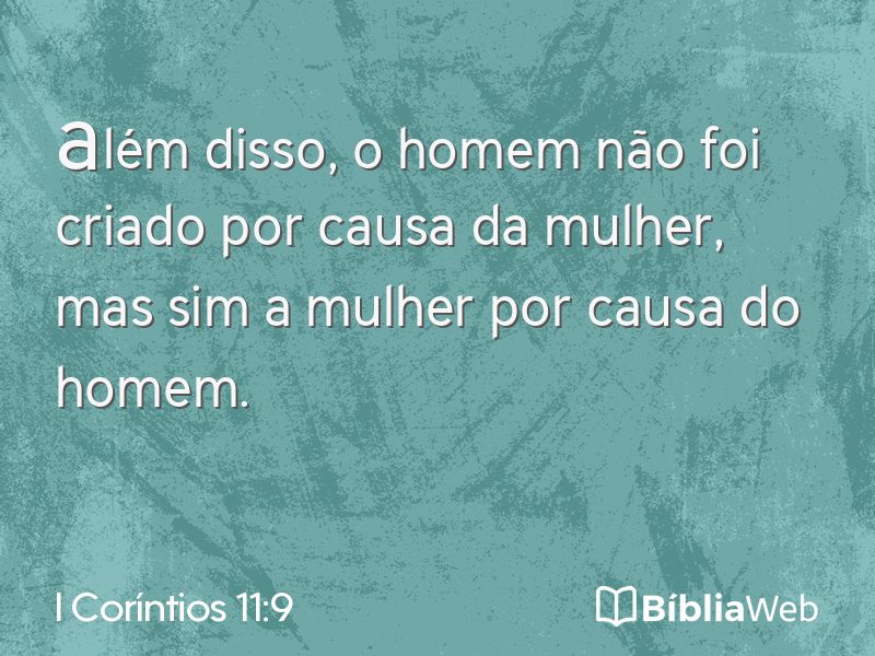 I Coríntios 11:9 em imagem para compartilhar