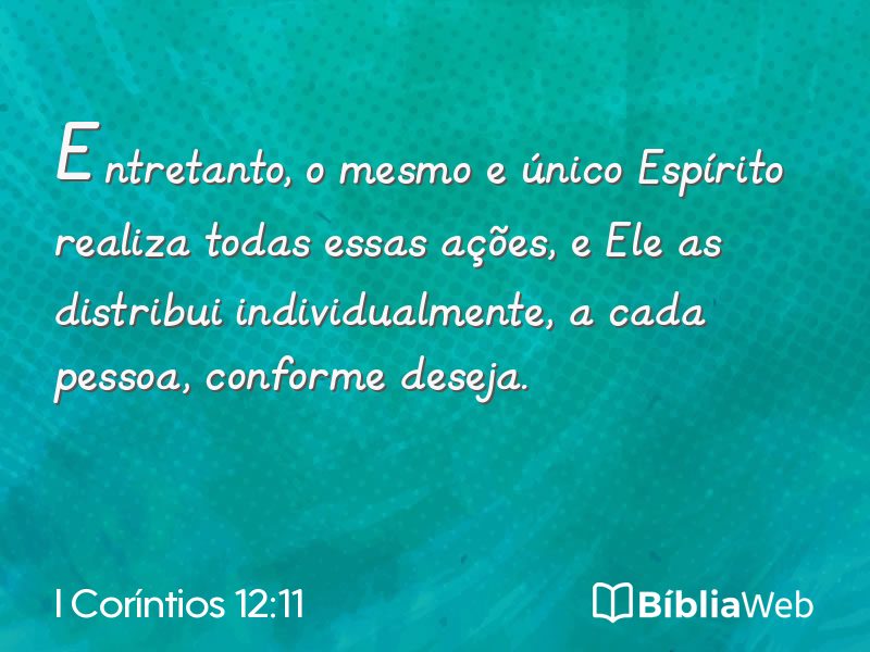 I Coríntios 12:11 em imagem para compartilhar