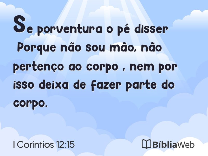 I Coríntios 12:15 em imagem para compartilhar