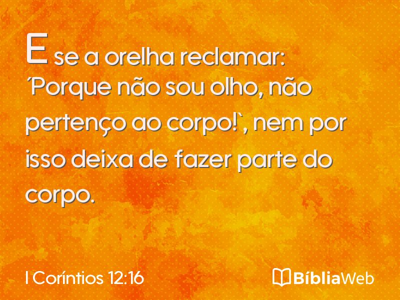 I Coríntios 12:16 em imagem para compartilhar
