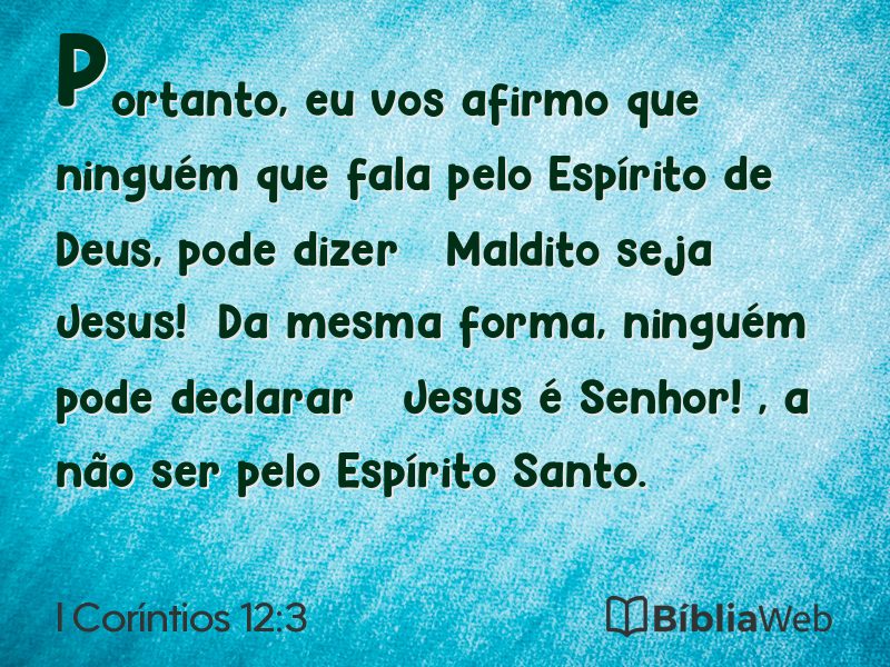 I Coríntios 12:3 em imagem para compartilhar