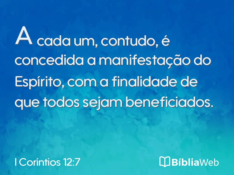 I Coríntios 12:7 em imagem para compartilhar