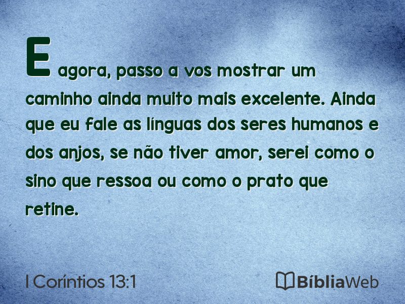 I Coríntios 13:1 em imagem para compartilhar