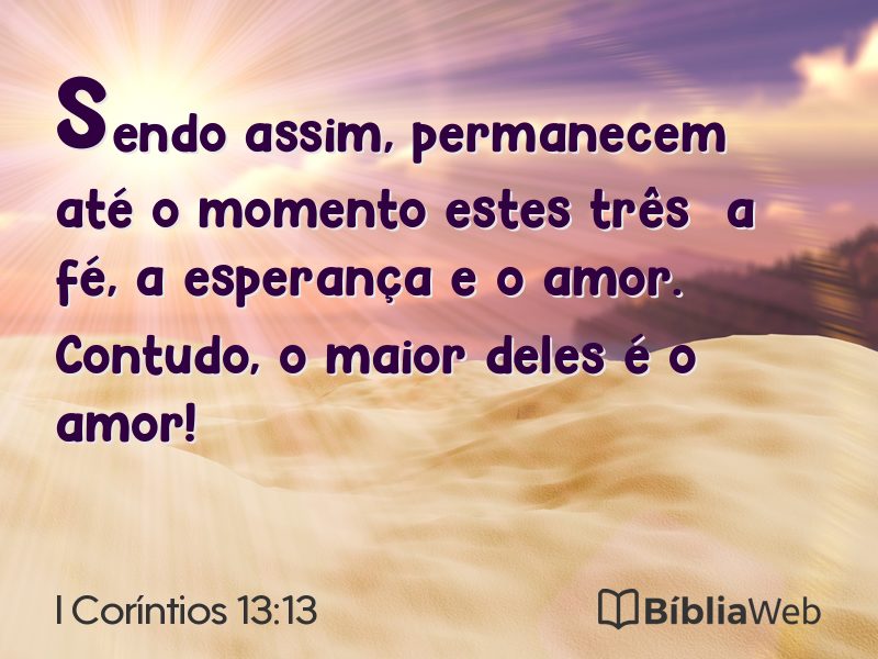 I Coríntios 13:13 em imagem para compartilhar