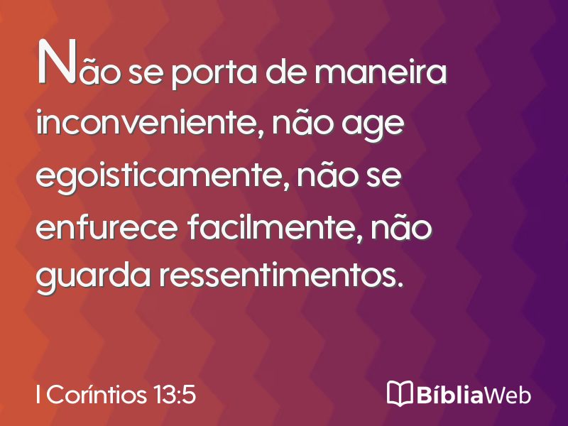 I Coríntios 13:5 em imagem para compartilhar