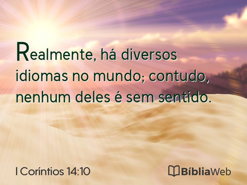 I Coríntios 14:10 em imagem para compartilhar