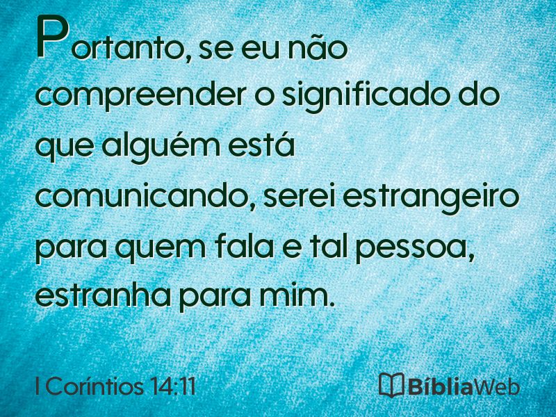I Coríntios 14:11 em imagem para compartilhar