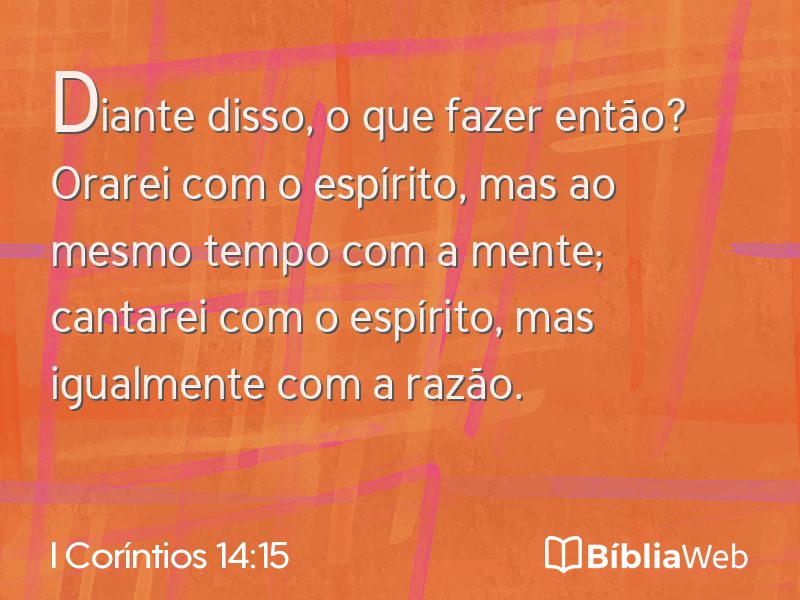 I Coríntios 14:15 em imagem para compartilhar