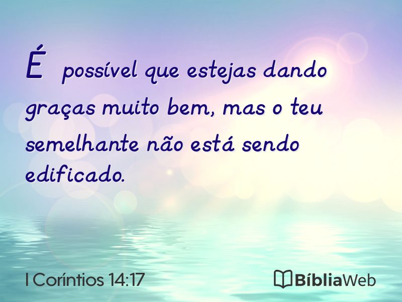I Coríntios 14:17 em imagem para compartilhar