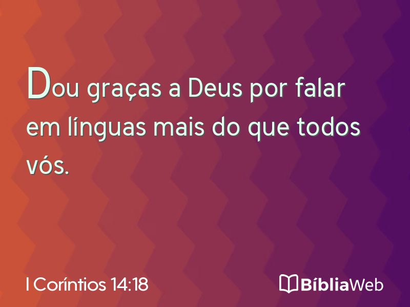 I Coríntios 14:18 em imagem para compartilhar