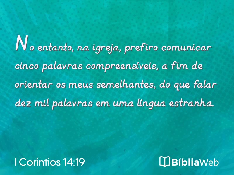 I Coríntios 14:19 em imagem para compartilhar