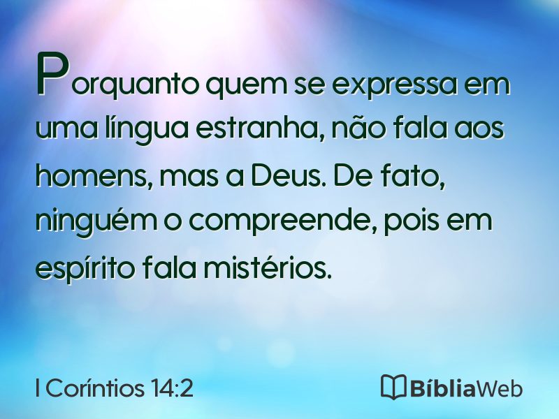 I Coríntios 14:2 em imagem para compartilhar