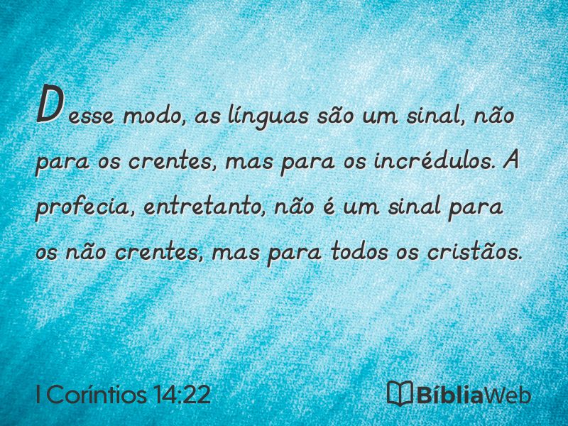 I Coríntios 14:22 em imagem para compartilhar
