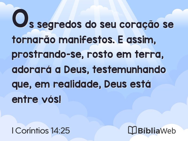 I Coríntios 14:25 em imagem para compartilhar