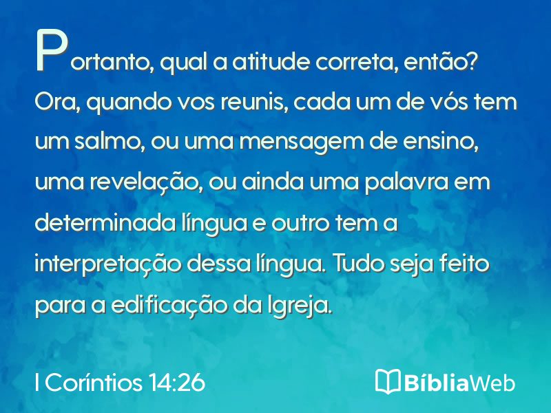 I Coríntios 14:26 em imagem para compartilhar