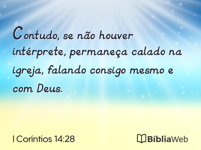 I Coríntios 14:28 em imagem para compartilhar