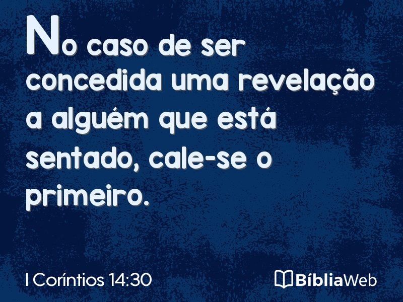 I Coríntios 14:30 em imagem para compartilhar
