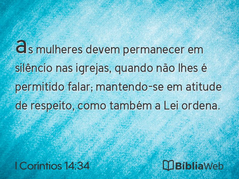 I Coríntios 14:34 em imagem para compartilhar