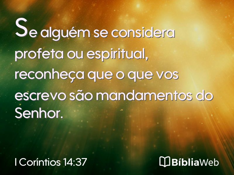 I Coríntios 14:37 em imagem para compartilhar