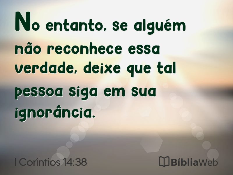 I Coríntios 14:38 em imagem para compartilhar