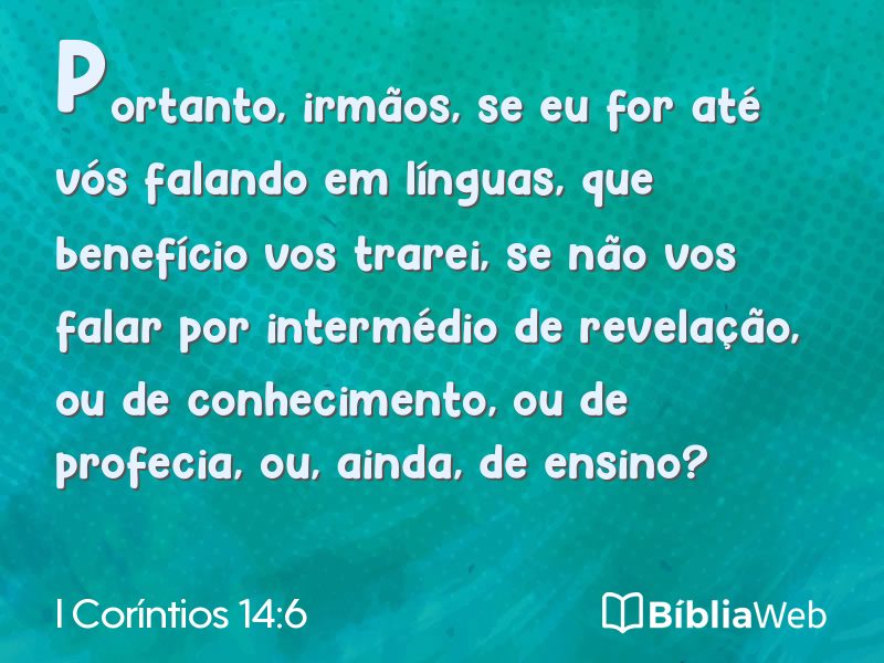 I Coríntios 14:6 em imagem para compartilhar