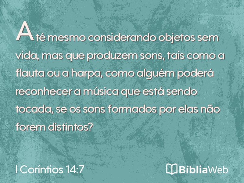 I Coríntios 14:7 em imagem para compartilhar