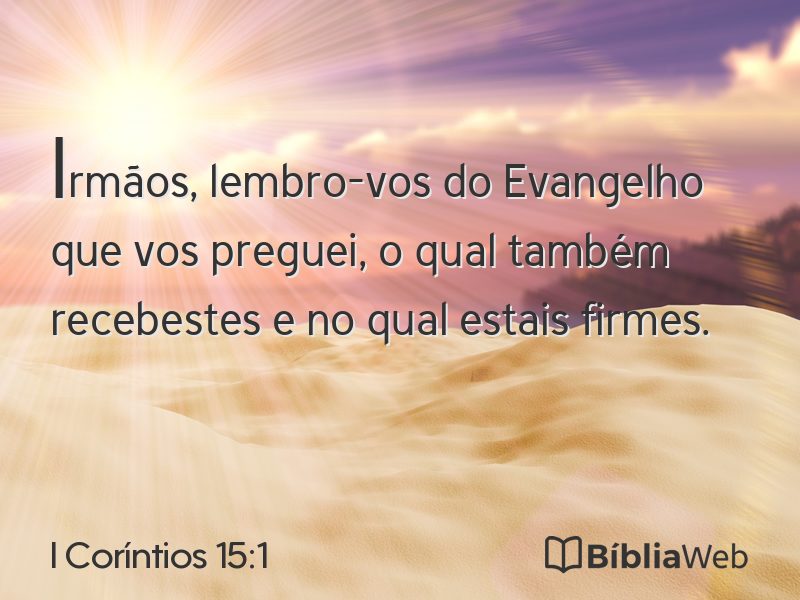 I Coríntios 15:1 em imagem para compartilhar