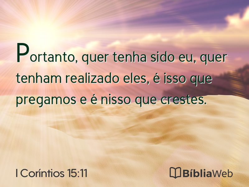 I Coríntios 15:11 em imagem para compartilhar
