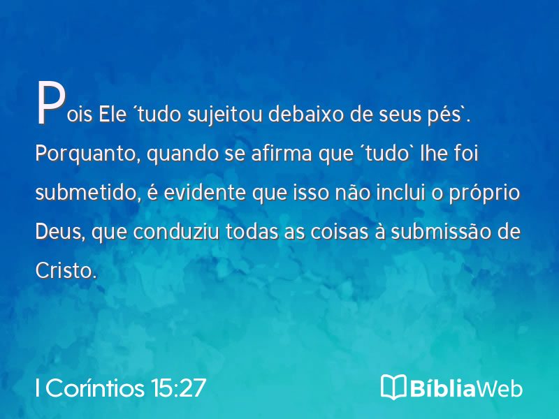 I Coríntios 15:27 em imagem para compartilhar