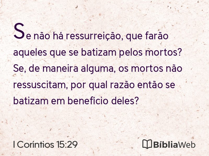 I Coríntios 15:29 em imagem para compartilhar