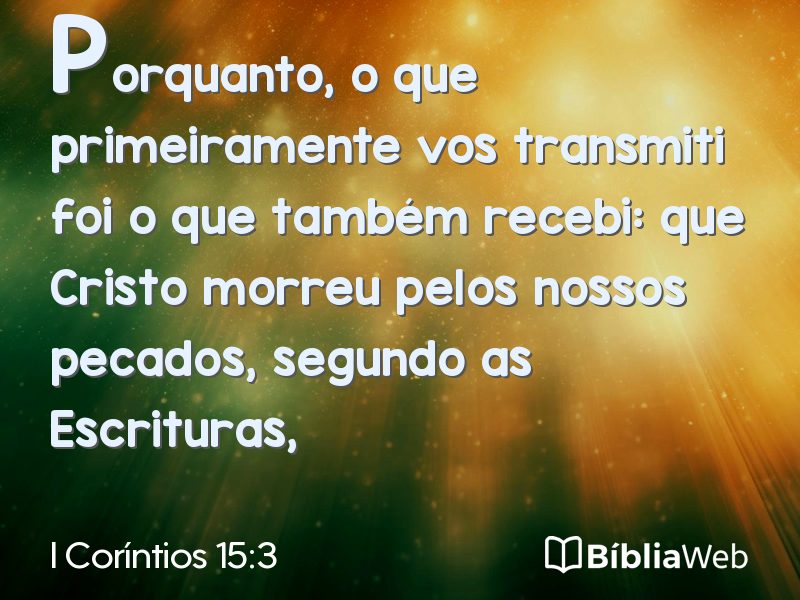 I Coríntios 15:3 em imagem para compartilhar