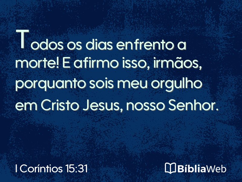 I Coríntios 15:31 em imagem para compartilhar